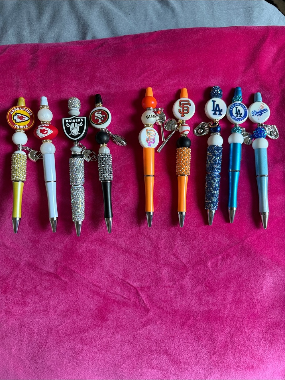 Rhinestone NFL & MLB Team Charm Pens - Assorted Colors